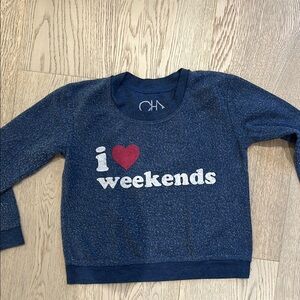 Chaser Navy 'I Love Weekends' Sweatshirt